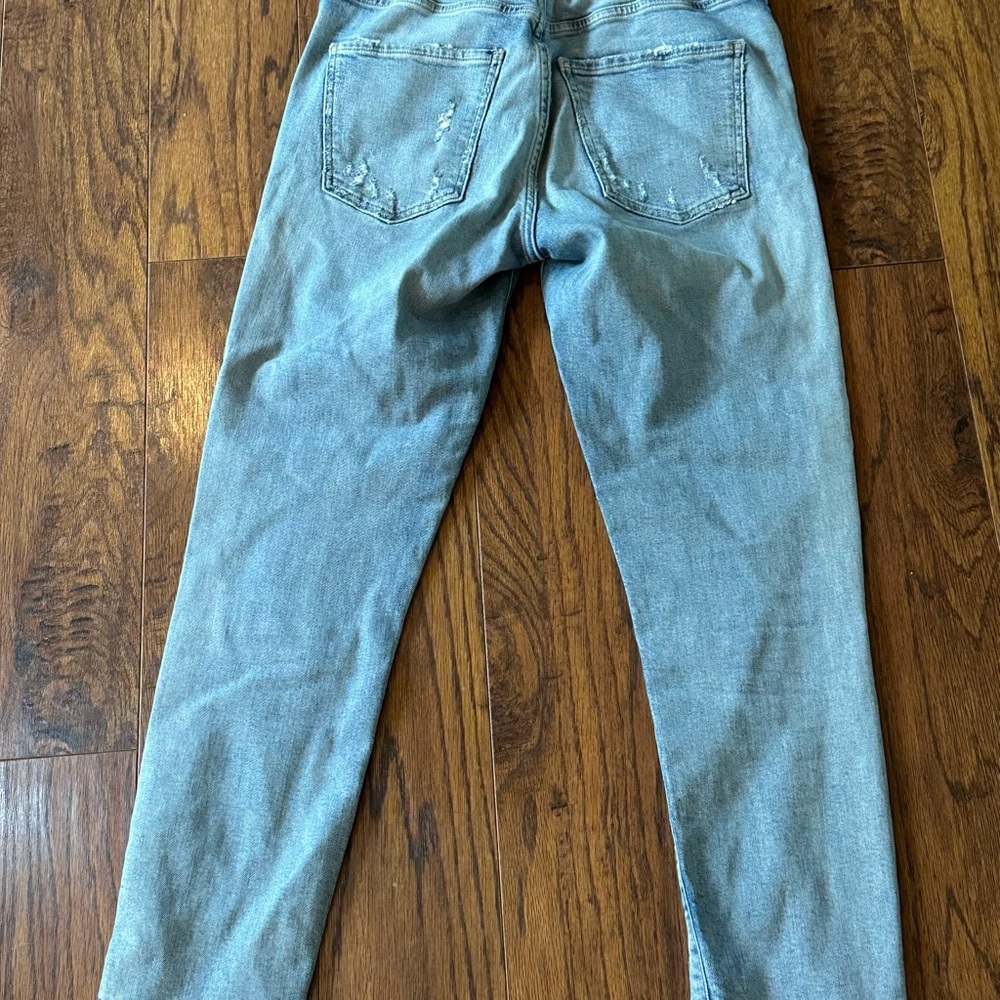 Agolde Blue Cropped Distressed Jeans - Picture 4 of 4